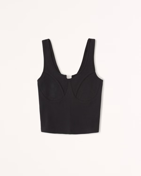 Women's Cotton Seamless Fabric Corset Tank | Women's Clearance | Abercrombie.com | Abercrombie & Fitch (US)