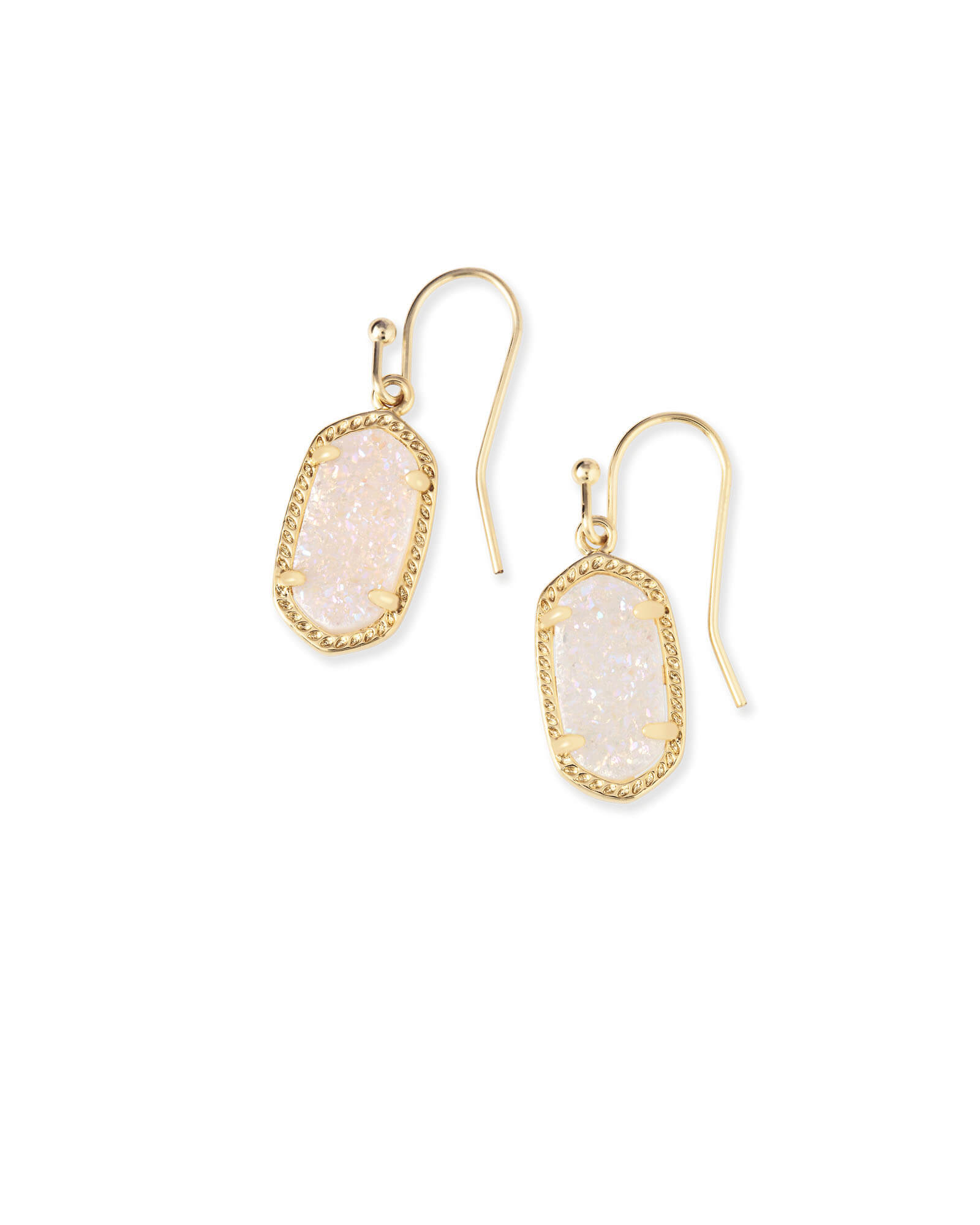 Lee Gold Drop Earrings in Iridescent Drusy | Kendra Scott
