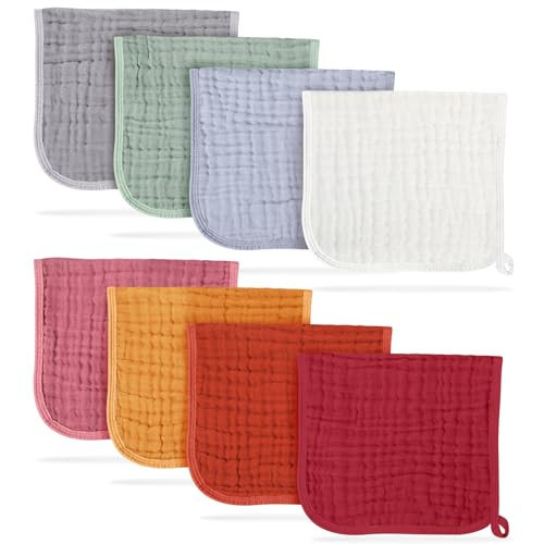 Muslin Burp Cloths, 100% Cotton Baby Burp Cloths, Extra Soft and Absorbent,Unisex Burp Cloth for Baby Boy and Girl, Large Size Baby Burp Cloth 8 Pack | Amazon (US)