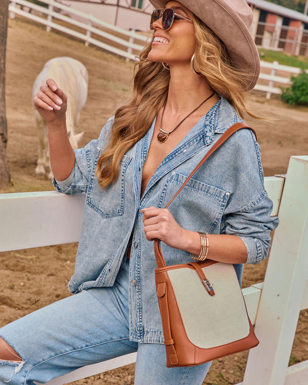 Lorenne Leather Trim Canvas Bucket Bag | VICI