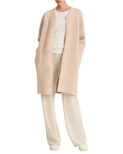 Textured Soft Sculpt Wool & Alpaca-Blend Car Coat | Rue La La