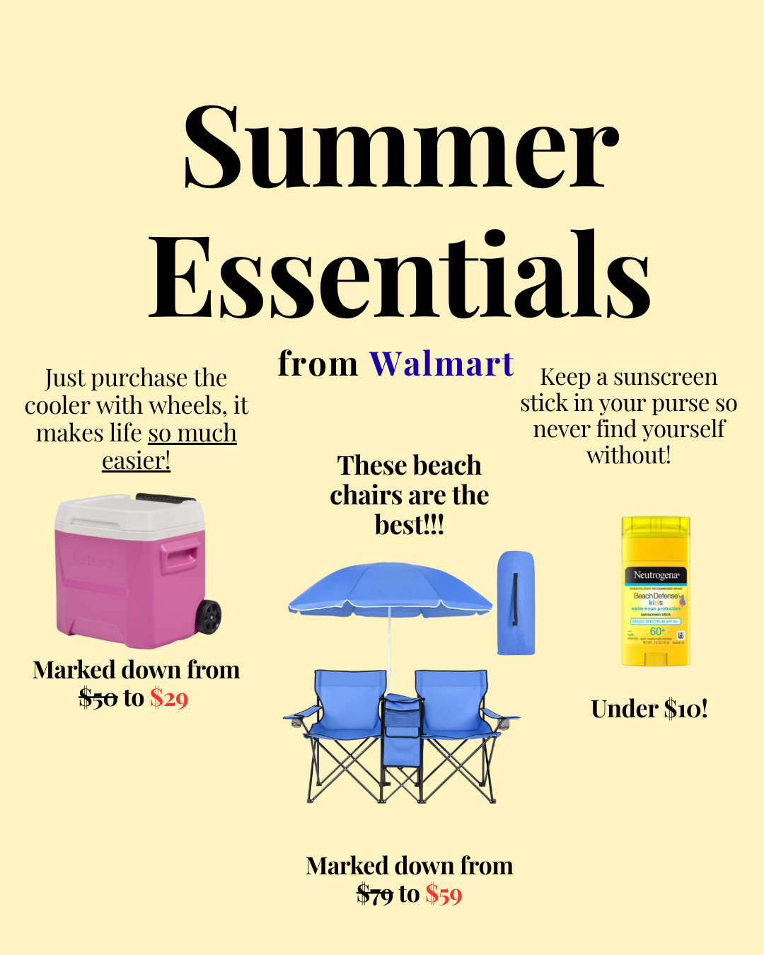 Summer essentials from walmart 

 #LTKdayinmylife #LTKmomlife #LTKHome