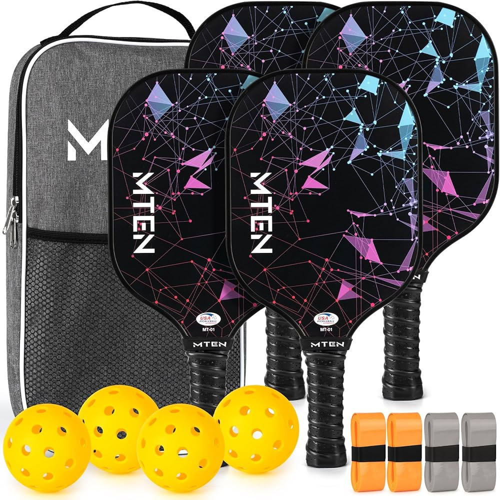 Amazon.com : Pickleball Paddles, USAPA Approved Fiberglass Surface Pickleball Set with Pickleball... | Amazon (US)