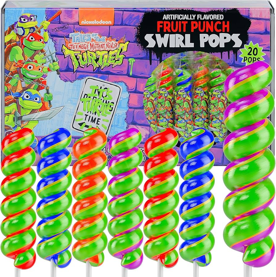Ninja Turtles Lollipops Swirl 20pk- Ninja Turtle Candy For Ninja Turtle Party Favors & Ninja Turt... | Amazon (US)