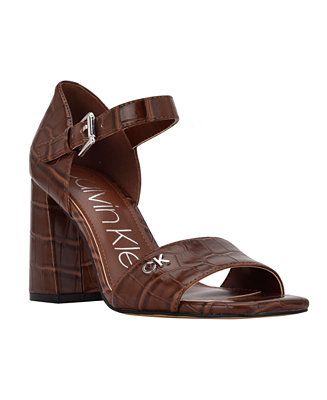 Calvin Klein Women's Quote Logo High Heeled Dress Sandals & Reviews - Sandals - Shoes - Macy's | Macys (US)