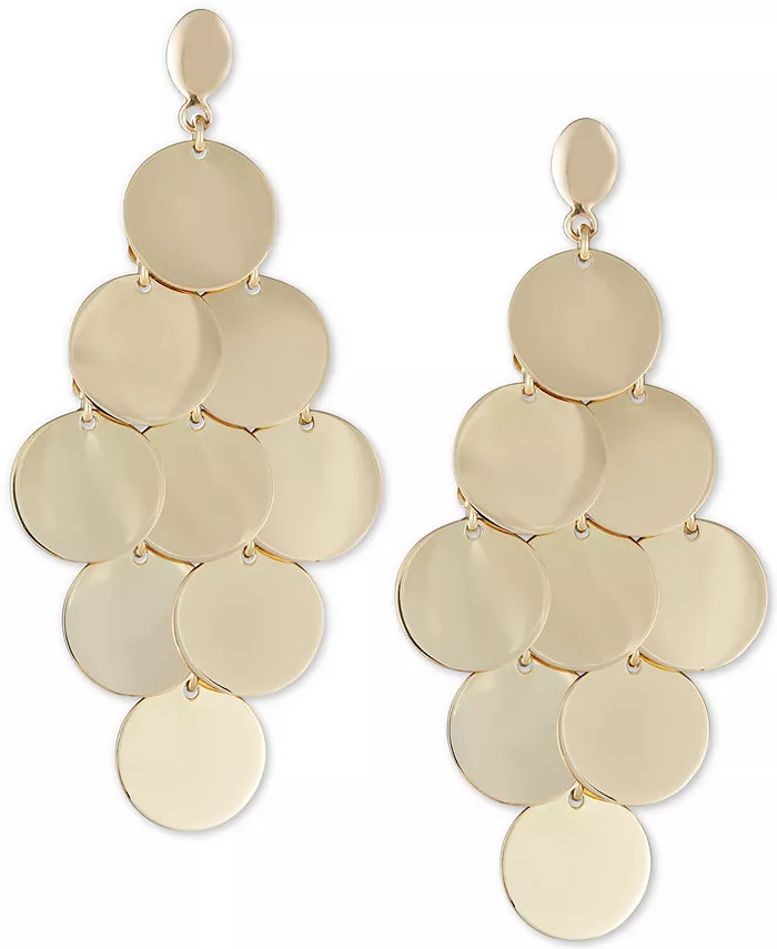 Italian Gold Multi-Disc Dangle Drop Earrings in 14k Gold-Plated Sterling Silver - Macy's | Macy's