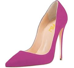 FSJ Women Sexy Suede Pointed Toe Pumps 12 cm High Heels Stilettos Party Prom Daily Classic Office... | Amazon (US)