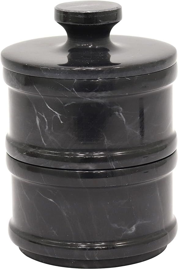 Radicaln Handmade Marble Black 5” Dual Salt Cellar With Lid – 2” Each Salt and Pepper Bowls... | Amazon (US)