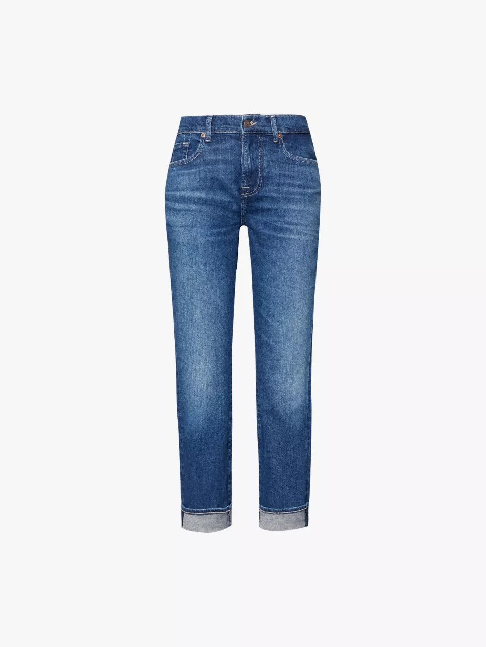 Relaxed skinny-leg mid-rise stretch-denim jeans | Selfridges