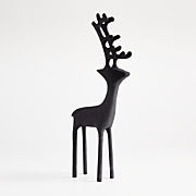 Zinc Holiday Reindeer Decoration 9" + Reviews | Crate & Barrel | Crate & Barrel
