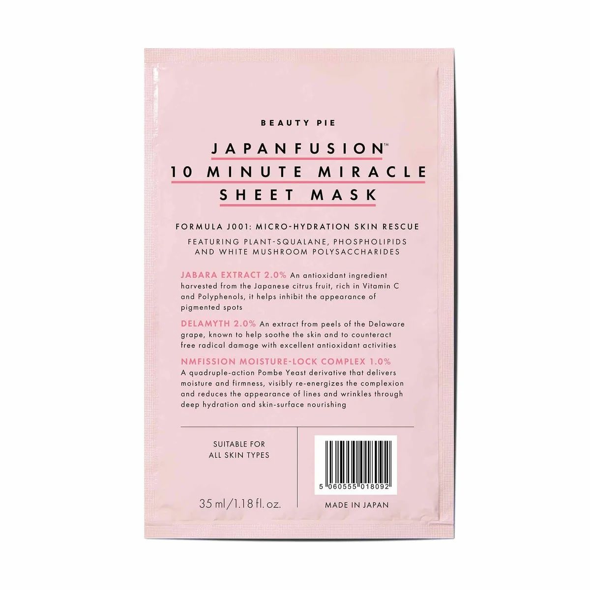 Japanfusion™ 10-Minute-Miracle Sheet Mask | BEAUTY PIE US | Beauty Pie (US)