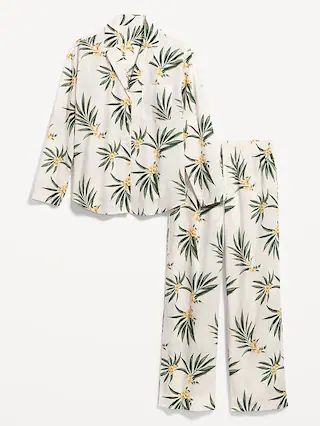 Oversized Printed Poplin Pajama Set for Women | Old Navy (US)