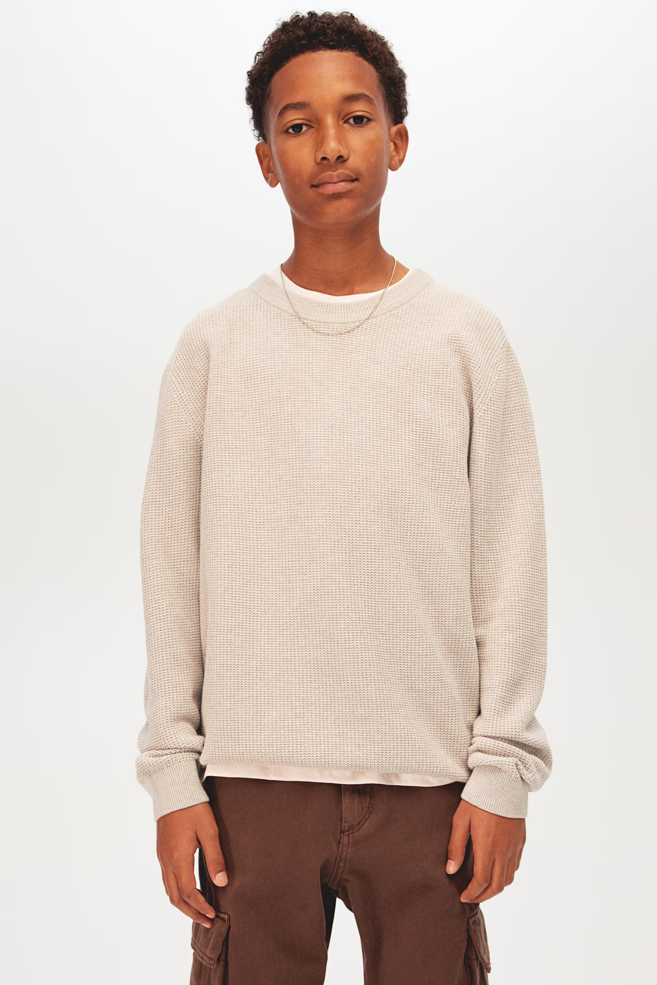 Textured-Knit Sweater - Gray - Kids | H&M US | H&M (US + CA)