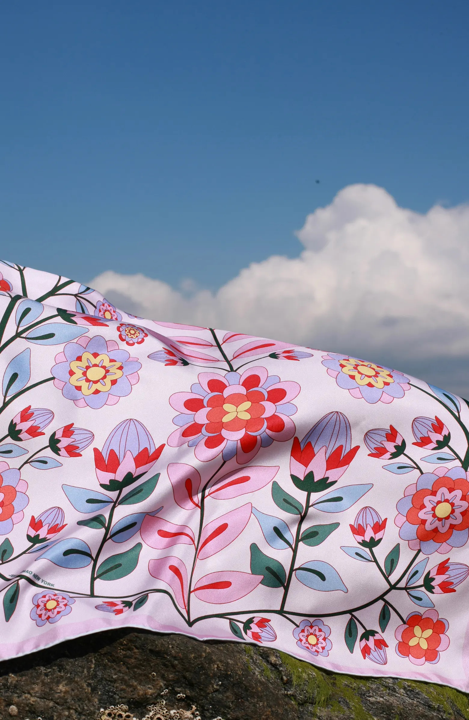 Jessie Zhao New York Double Sided Silk Scarf Of Pink Garden | Nordstrom | Nordstrom