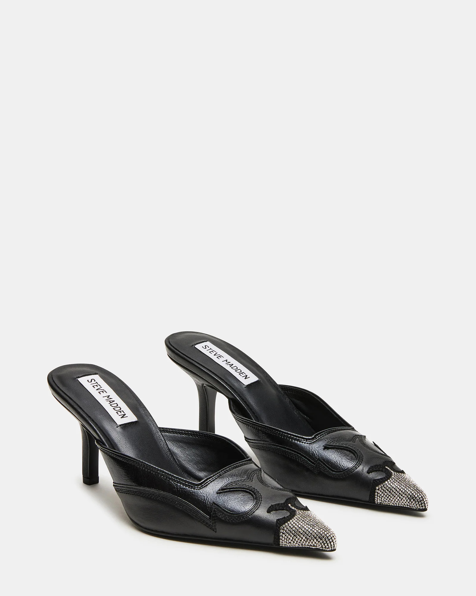 Thorin Black Leather Rhinestones | Steve Madden (US)