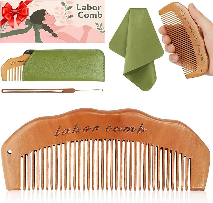 Birth Comb for Labor Pain, Natural Wooden Labor Combs for Women Pregnancy, pregnancy hospital bag... | Amazon (US)