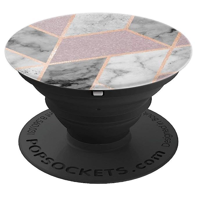 PopSockets: Luxurious Rose Gold and Geometric Marble - PopSockets Grip and Stand for Phones and T... | Amazon (US)