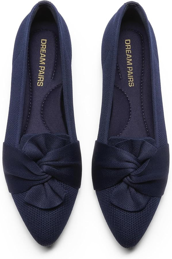 DREAM PAIRS Flats for Women Pointed Toe Foldable Knit Ballet Flats Comfortable Slip-On Dress Shoe... | Amazon (US)