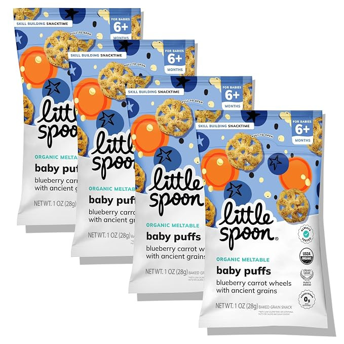 Little Spoon Blueberry Carrot Meltable Baby Wheels, Organic Corn, Quinoa & Sorghum, No Added Suga... | Amazon (US)
