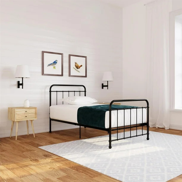 Woven Paths Brooklyn Iron Metal Platform Bed, Twin, Black - Walmart.com | Walmart (US)