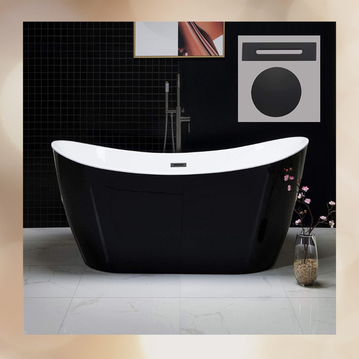 Free standing black bathtub 

#LTKhome #LTKstyletip #LTKsalealert