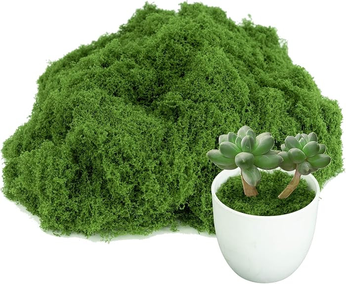 Fake Moss for Plants Indoor, Faux Grass for Crafts Decor, Dark Green, 3.5oz | Amazon (US)