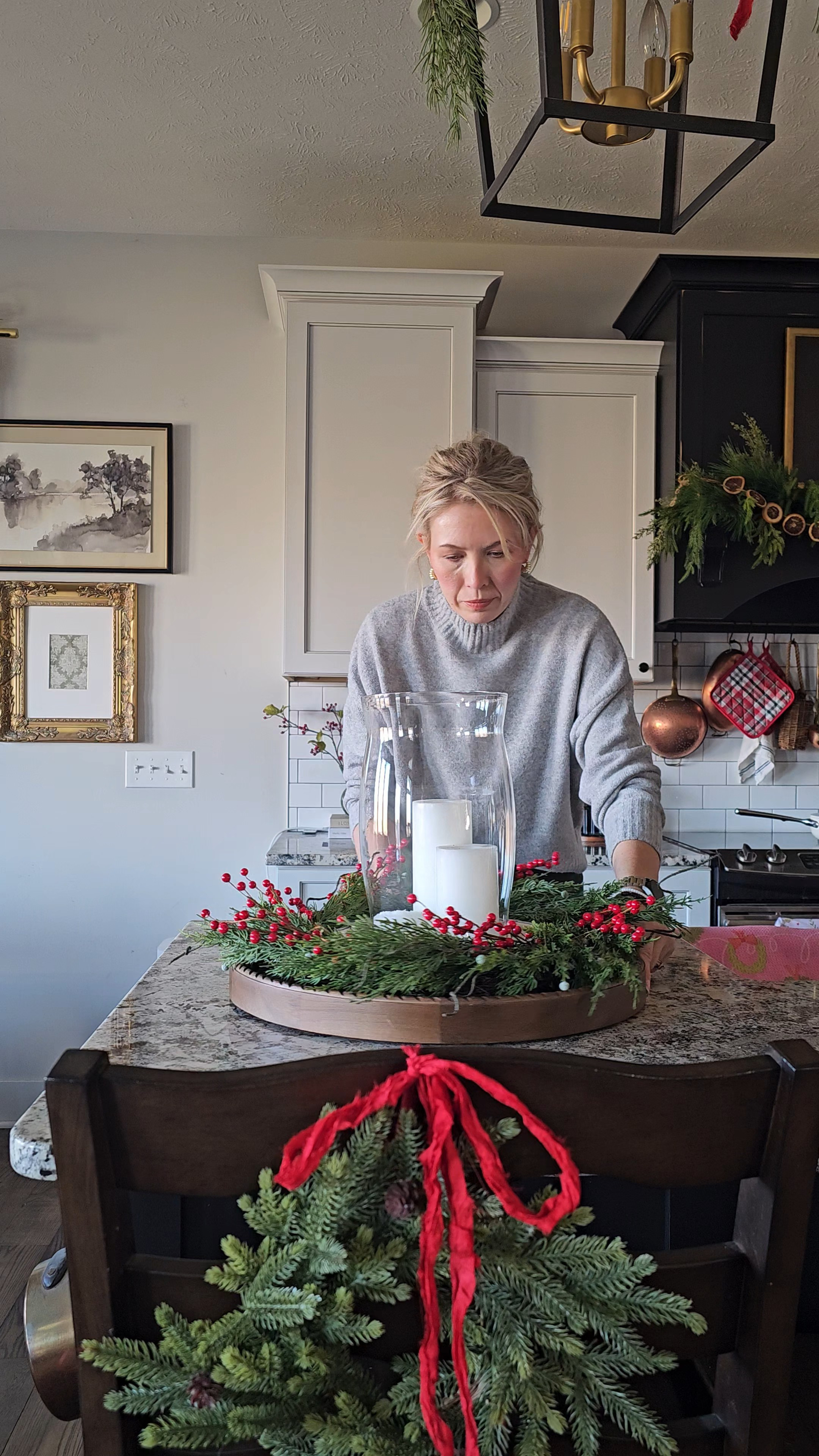 A statement (but simple) kitchen island Centerpiece 

#LTKHoliday #LTKSeasonal #LTKHome