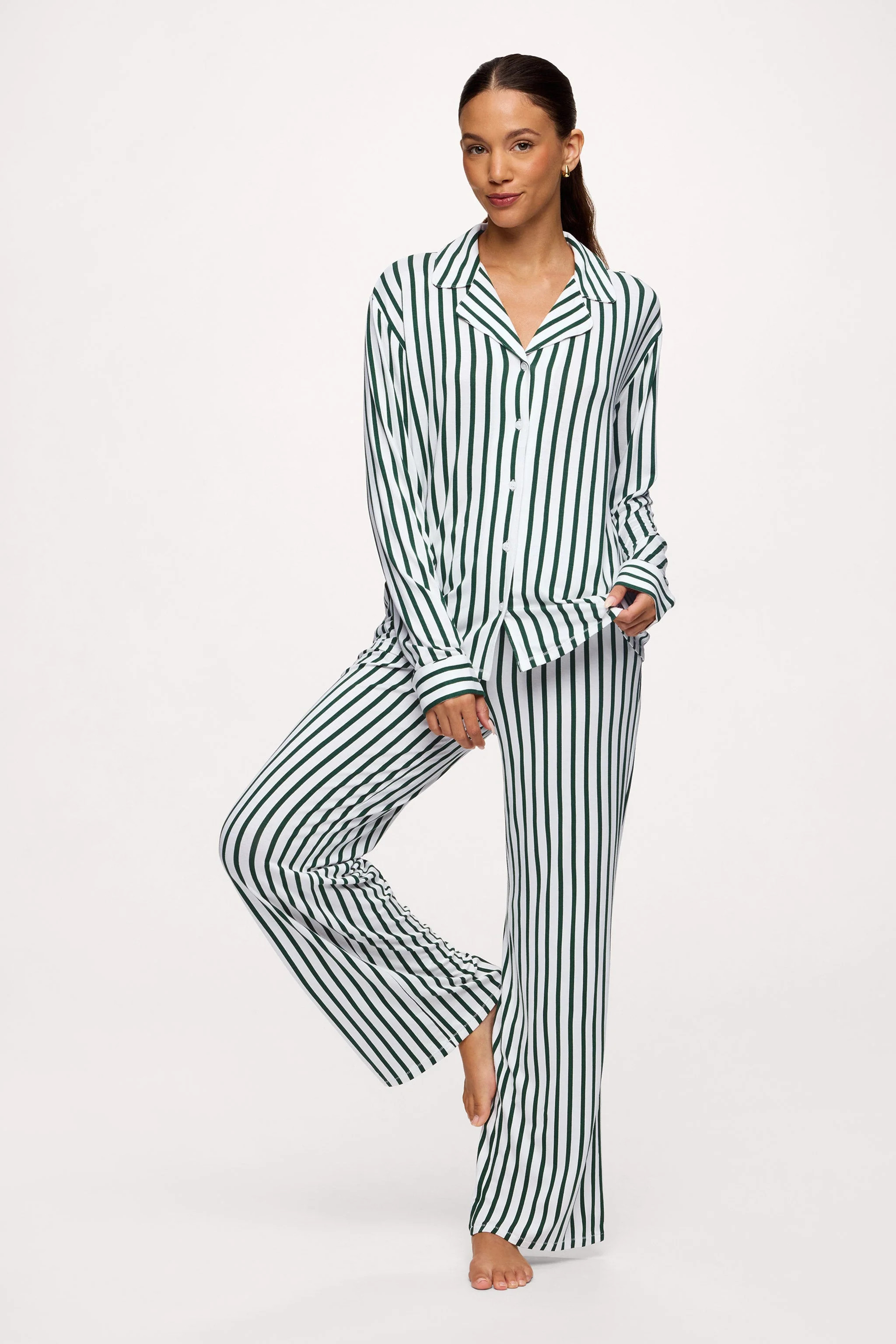 Button Front Pajama Set Hunter / XS | nuuds