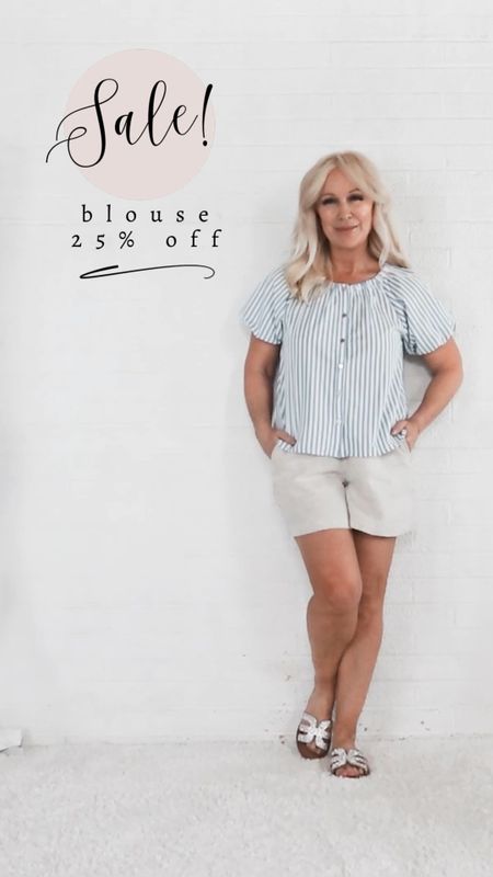 Sale! Coastal casual striped poets blouse is on sale for 25% off!

#LTKVideo #LTKSaleAlert #LTKOver40