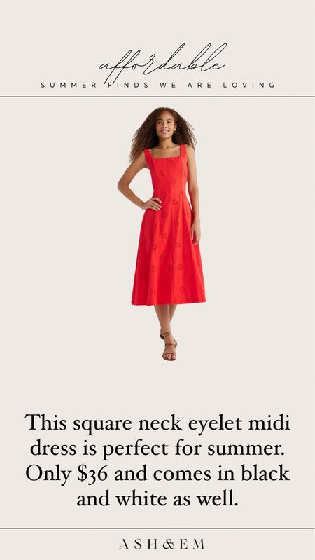 Square neck eyelet midi dress in red 

#LTKSeasonal #LTKFindsUnder50 #LTKStyleTip