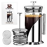 Cafe Du Chateau French Press Coffee Maker - Heat Resistant Glass with 4 Level Filtration System, ... | Amazon (US)