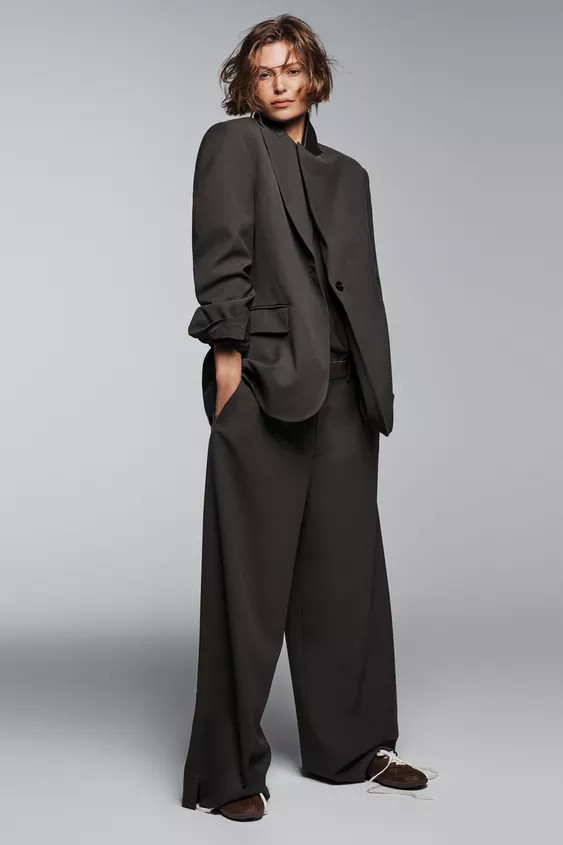 ZW COLLECTION WIDE-LEG TROUSERS | Zara UK