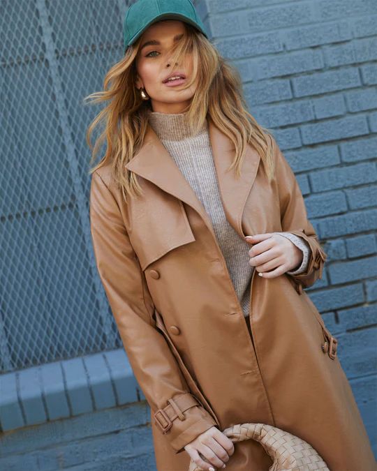 Stewart Vegan Leather Trench Coat | VICI Collection