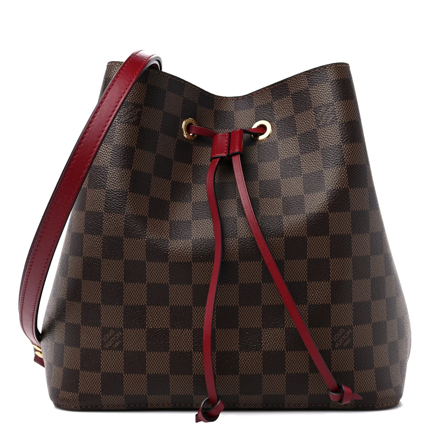 Damier Ebene Neonoe MM Cherry Berry | FASHIONPHILE (US)
