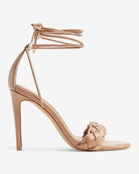 Braided Lace-Up Heeled Sandals | Express