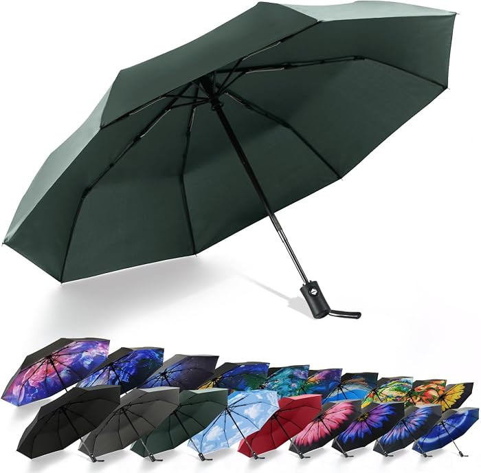 SY COMPACT Travel Umbrella - Windproof Automatic Compact Umbrellas for Rain | Amazon (US)