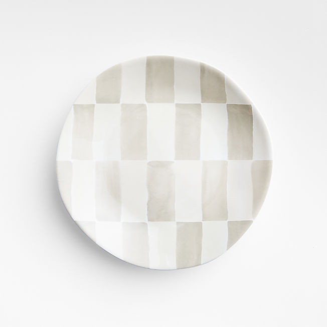Marin Checkered Grey Melamine Salad Plate + Reviews | Crate & Barrel | Crate & Barrel