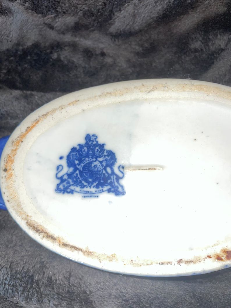 Victoria Ware Ironstone Flow Blue Chinoiserie Jardiniere Oval - Etsy | Etsy (US)