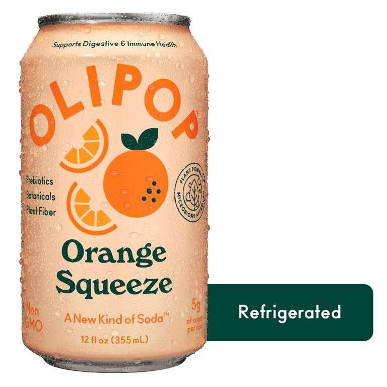 OLIPOP Prebiotic Soda, Orange Squeeze, 12 fl oz, Refrigerated | Walmart (US)