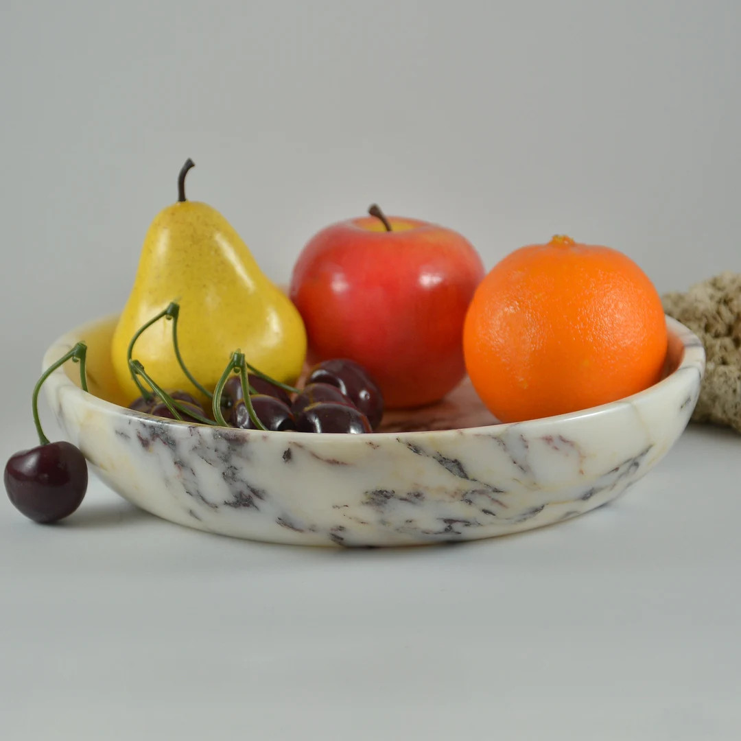 Calacatta Viola Bowl, Marble Serving Bowl, Marble Fruit Bowl, Marble Plate, Travertine Plate, Hom... | Etsy (US)