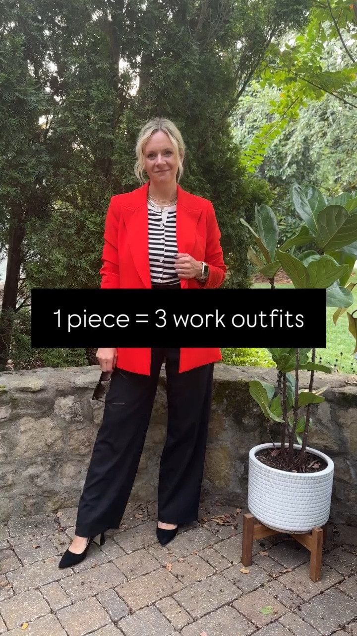 One red blazer! Three different work looks! ❤️ 

#LTKStyleTip #LTKWorkwear #LTKOver40