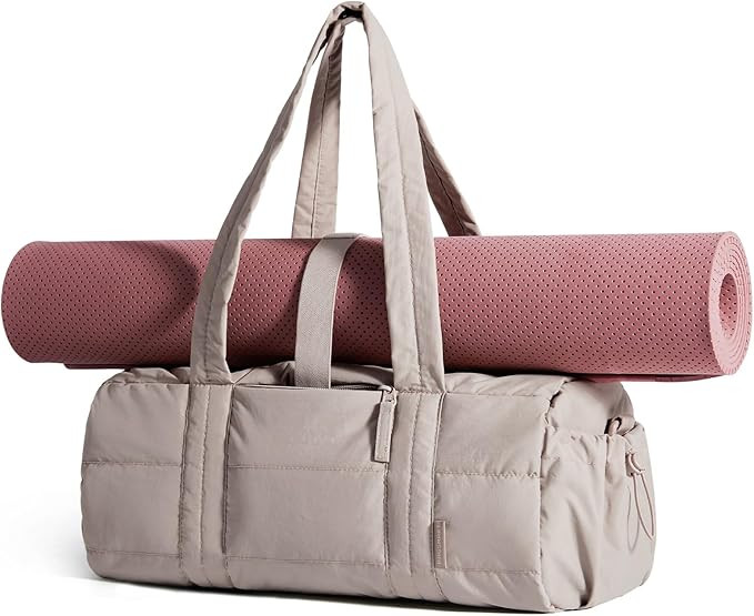 BAGSMART Reiki Gym Bag for Women, Medium Yoga Mat Crossbody Bag with Wet & Dry Pocket, Quilted Gy... | Amazon (US)