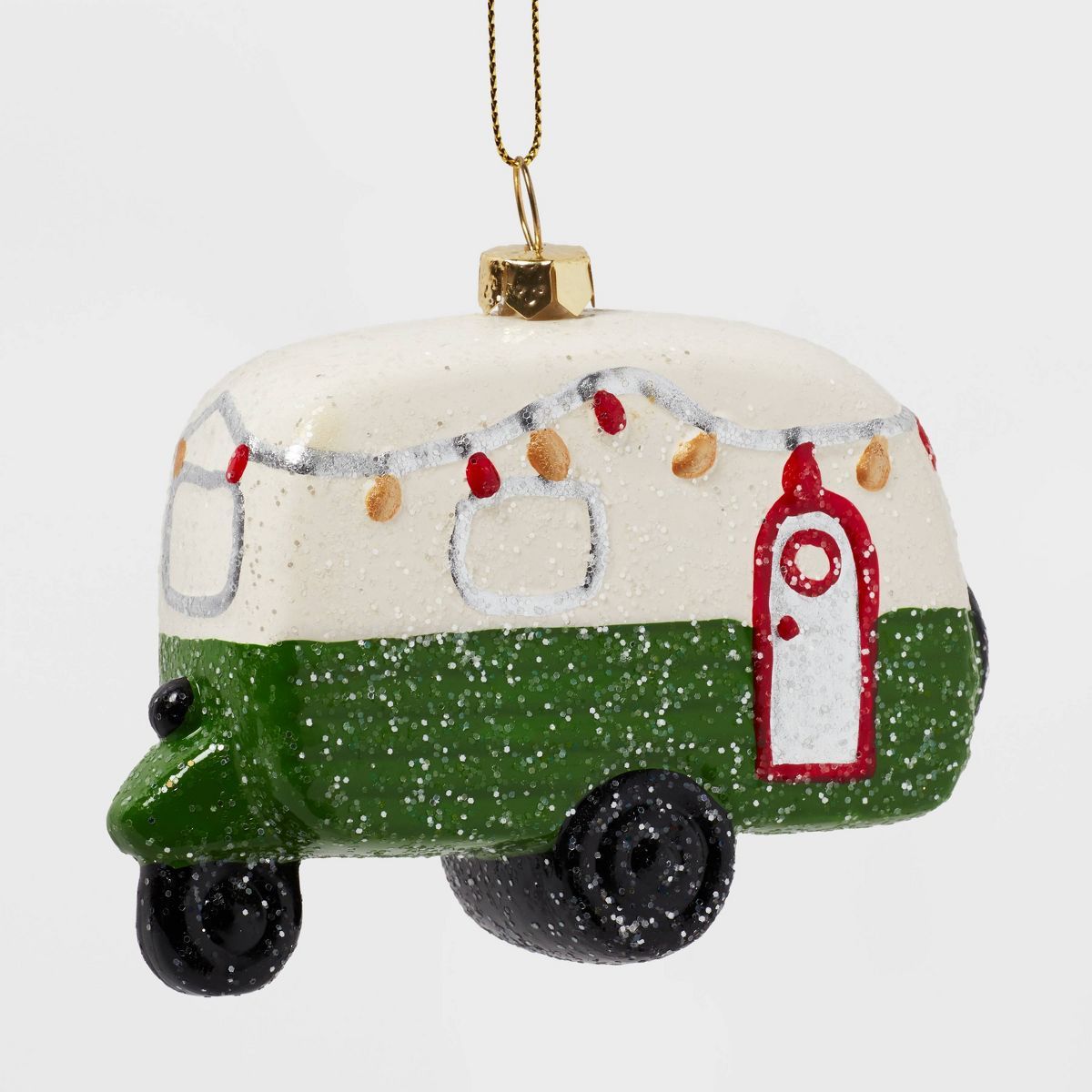 Camper with String Lights Christmas Tree Ornament White/Green - Wondershop™ | Target