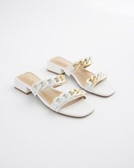 White Chain Link Sandals, Chico’s Sandals, Summer Slides, Summer Sandals, White Sandals, Summer Sale | Chico's