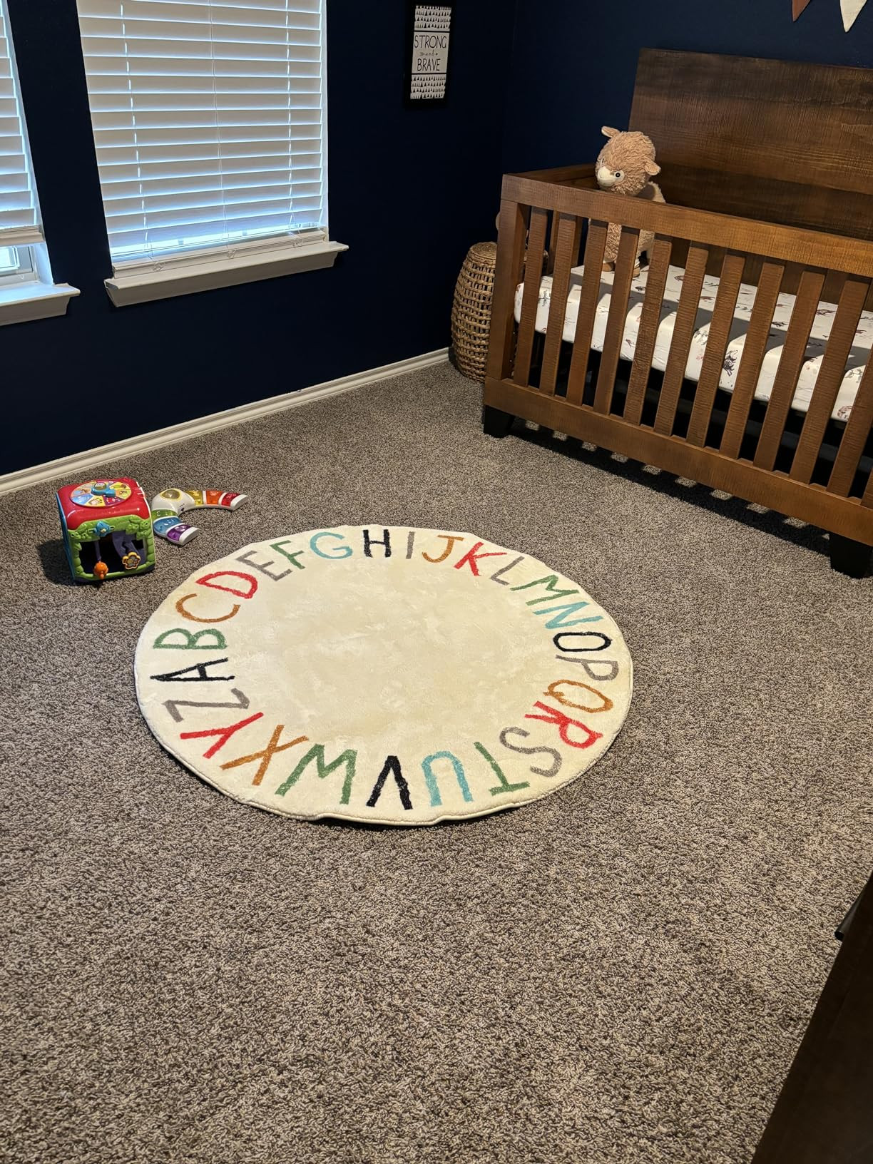 Topotdor Rainbow Round Kids Play Rug Alphabet Nursery Area Rug Extra Large Soft Crawling Play Mat... | Amazon (US)