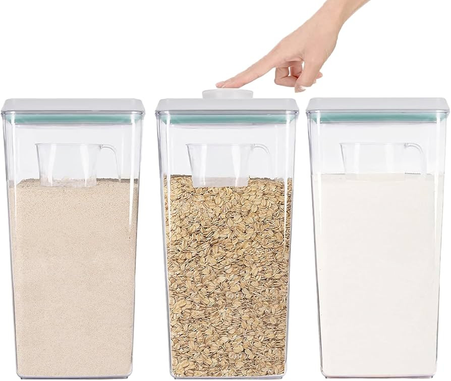 Pop Containers with Lids - Stackable Airtight Food Storage, Kitchen Pantry Storage Containers for... | Amazon (US)