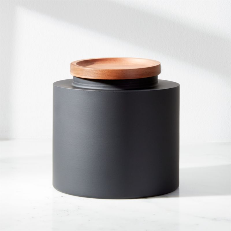 Clark Medium Matte Black Canister + Reviews | Crate & Barrel | Crate & Barrel