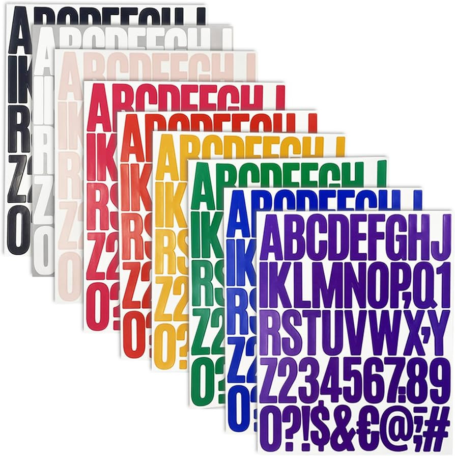 2 Inch Vinyl Letter Sticker - 450 Pieces Self Adhesive Alphabet, Number and Symbol Stickers for O... | Amazon (CA)