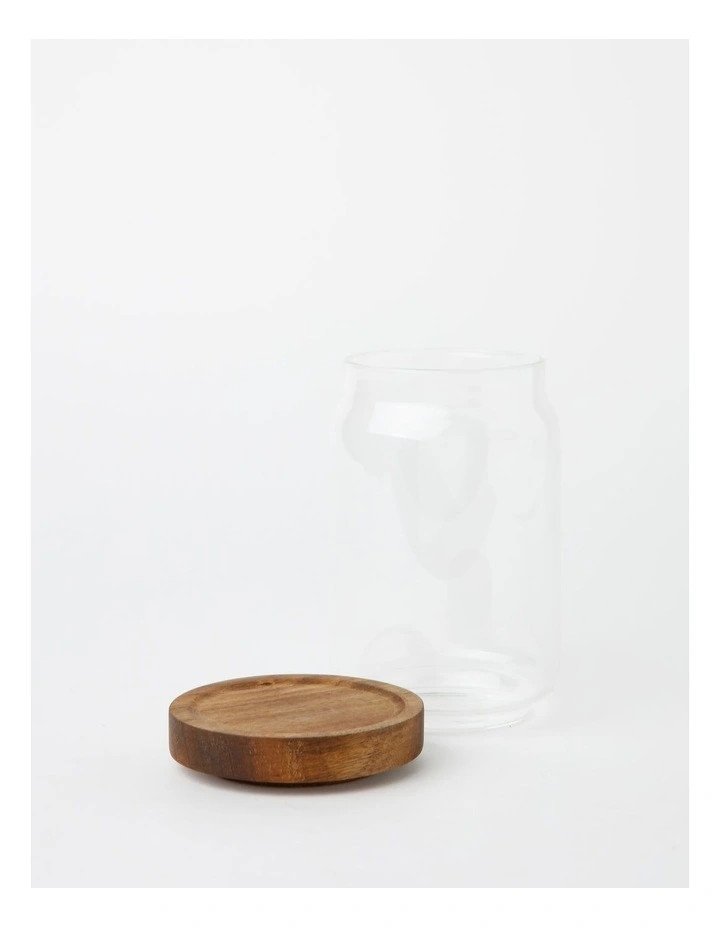 The Cooks CollectiveGlass Storage Jar with Acacia Lid 700ml in Clear | Myer
