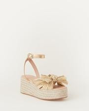 Posey Bow Flatform Espadrille Gold | Loeffler Randall